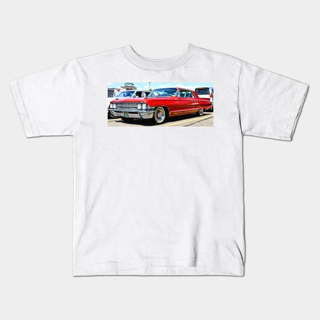 Red Classic Cadillac Kids T-Shirt by Scubagirlamy